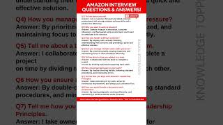 Amazon Interview Questions and Answers
