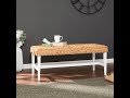 southern enterprises white natural woven water hyacinth bench the classy home