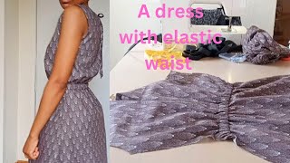 How to make a dress with elastic waist  | DIY dress with elastic waist