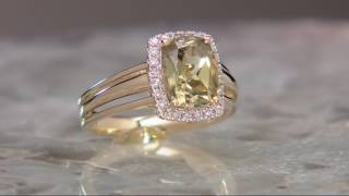 Elongated Cushion Csarite \u0026 Diamond Ring 14K Gold 2.00 ct on QVC