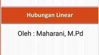 HUBUNGAN LINIER || Materi Matematika Ekonomi