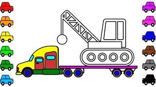 How To Draw A Wrecking Ball Crane | Learn Colors for kids | Coloring Pages for Children