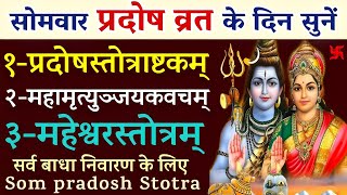 सोमवार प्रदोष व्रत के दिन सुनें| Som pradosh Stotra प्रदोषस्तोत्राष्टकम| महामृत्युंजयकवच,महेश्वरस्तो