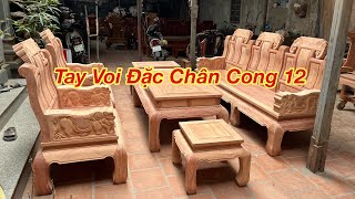 Dựng Mộc Bộ Âu Á Chương Voi Tay Đặc Chân Cong 12 Gỗ Hương Đá Hoàn Thiện Chỉ 39Tr