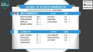 Lilydale 1XI v North Ringwood 1XI - Season 24/25 Round 9