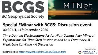 Special BCGS-MTNet EMinar: TDEM for High-Conductivity Mineral Exploration