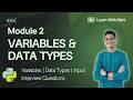 2. Python Variables, Data Types & Input/Output Explained | Complete Beginner Guide
