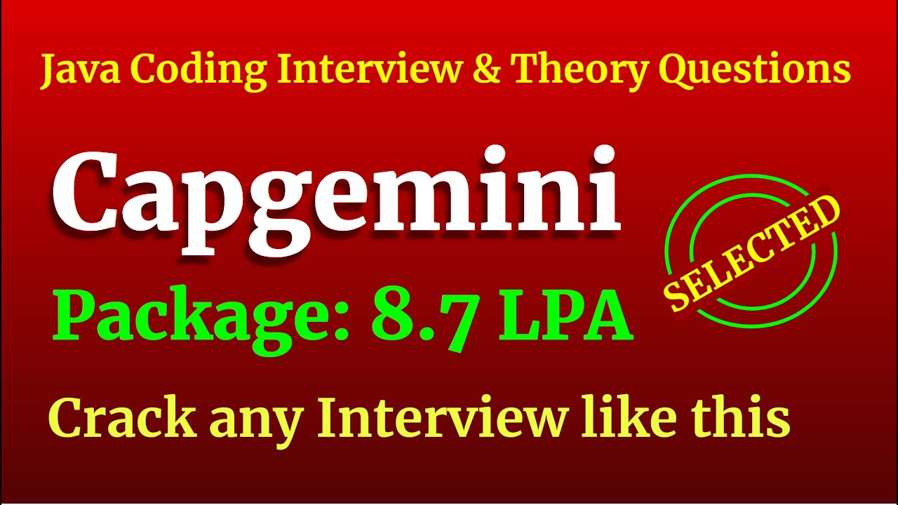 Capgemini Interview Questions Java 8 Coding Theory Youtube