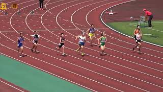 20230902131130U16・U18宮崎県陸上競技大会2女100ｍ予選7組