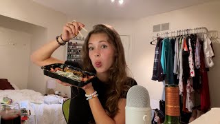 ASMR Sushi Mukbang - P.S. I got a Blue Yeti! (whispers, Blue Yeti, chewing, drink sounds)