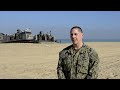 landing craft air cushion lcac lands marines on beach of israel during juniper cobra 2018