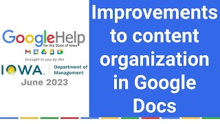 Improvements to content organization in Google Docs