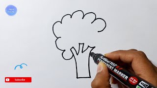How to draw A Tree | Easy Tree Drawing