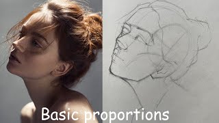 How to draw portrait from extreme angle using the loomis method | step-by-step
