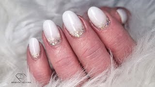 Watch me doing client hard gel rebalance with glitter encapsulation and french ombre in real time