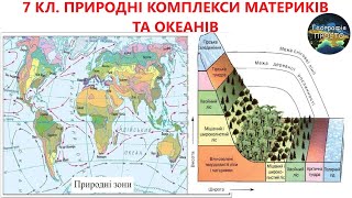 Географія. 7 кл. Урок 11. Природні комплекси материків та океанів. Широтна зональність