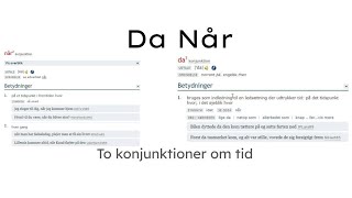 Da og når. To konjunktioner