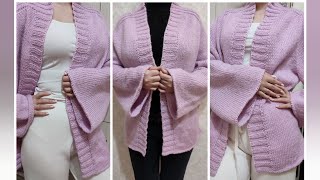 💥 ОПИСАНИЕ / САМЫЙ ПРОСТОЙ КАРДИГАН  / Кардиган реглан погон спицами / Knitting cardigan 🧶💫