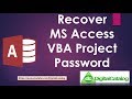 MS Access Database Project Locked? Recover MS Access VBA Password