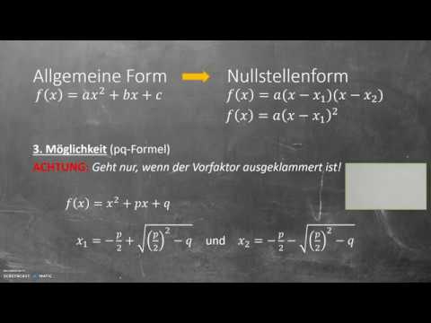 Quadratische Funktionen: Scheitelpunktform Und Nullstellenform ...