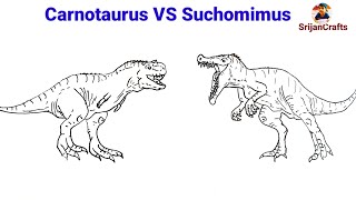 How to draw dinosaurs | Carnotaurus VS Suchomimus | Dinosaur drawing | Dinosaur age