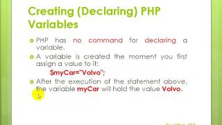 Learn PHP Lecture 3 PHP Variables