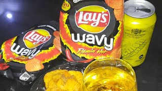 lays flamin hot with lemon malt  ...#review #youtubeshorts #trending