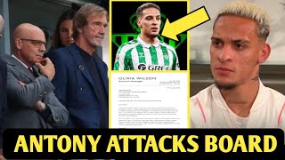 Antony's Emotional Letter to Manchester United Hierarchy: A Reflection on His Loan to Real Betis