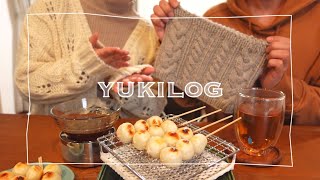 sub/vlog» Aran patterns with circular needles 🧶 Daily vlog of flea markets and dango 🍡