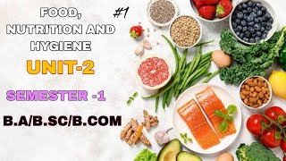 FOOD NUTRITION AND HYGIENE NUTRIENTS (Macro and micronutrients) UNIT-2 SEMESTER-1 B.A/B.SC/B.COM #1