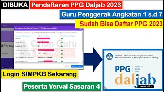 Login SIMPKB untuk Daftar PPG Daljab 2023 bagi Guru Penggerak Angkatan 1-7 Peserta Verval Sasaran 4