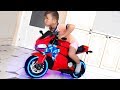 Funny Senya Ride on Sportbike Pocket bike Cross bike Unboxing Surprise toys for kids
