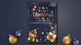 Christmas Poster Design in Adobe Illustrator Tutorial / Ai Free File Download