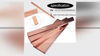 1pcs length: 100-500mm, copper flat strip, pure copper plate, DIY material thickness: 1/1.5/2/3/4