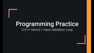 C++ Programming Examples 06-1 Validation Loops