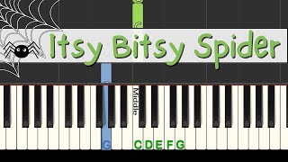 Itsy Bitsy Spider easy piano tutorial with free sheet music