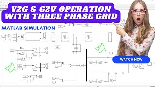 V2G G2V |MATLAB Simulation of V2G and G2V operation with Three Phase Grid