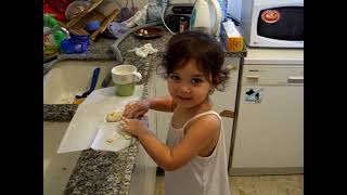 romi making a cake