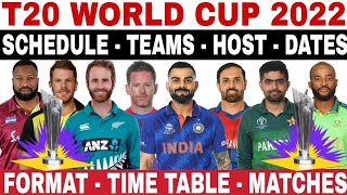 ICC T20 WORLD CUP 2022 SCHEDULE, DATE, TEAMS, HOST, VENUE, FIXTURES | T20 WORLD CUP 2022