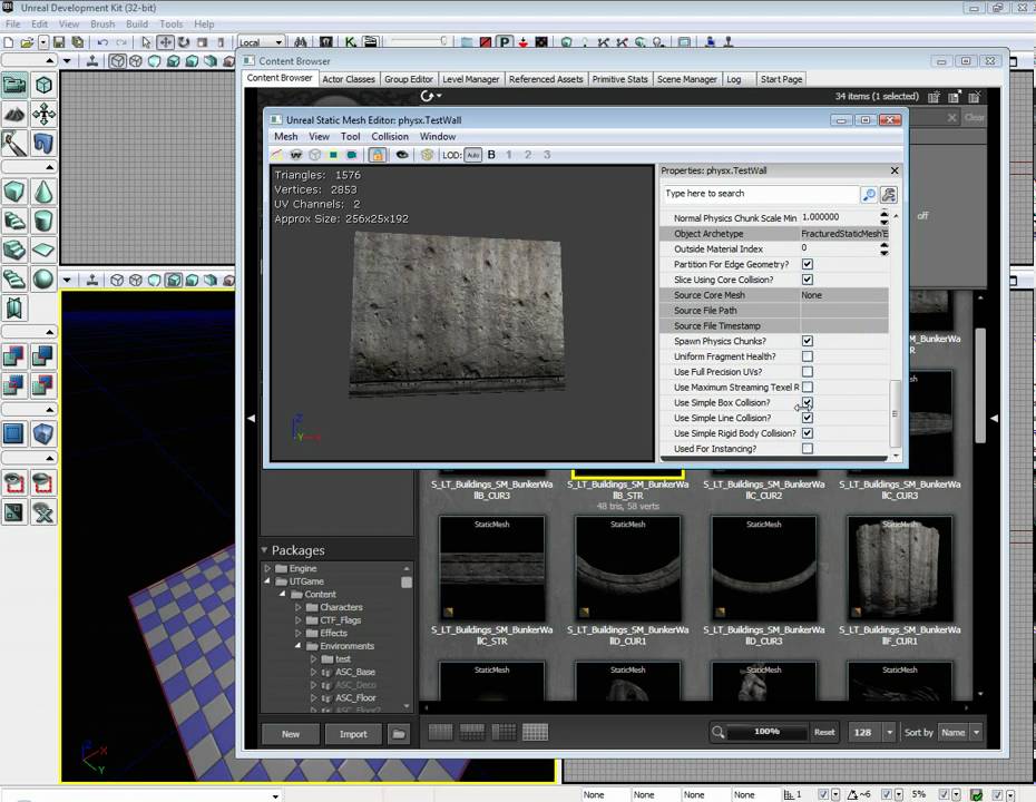 Unreal Development Kit Physx Destructible's - UDK Tutorial - YouTube