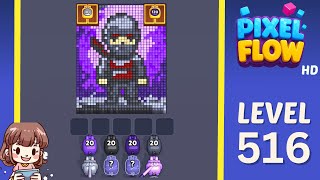 Pixel Flow Level 516 Solution Walkthrough