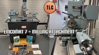 Emco Emcomat 7 + Milling Attachment Accessories Lathe Drehmaschine Svarv Tornio