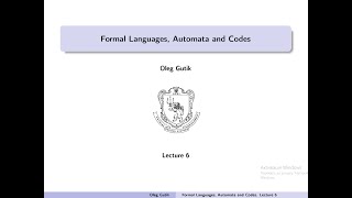 Формальні мови, автомати та коди. Лекція 6