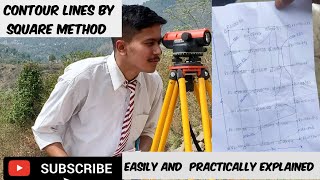 How to make contour lines of a field || square method || Practically explained ||