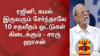 ரஜினி, கமல் இருவரும் சேர்ந்தாலே 10 சதவீதம் ஓட்டுகள் கிடைக்கும் - சாரு ஹாசன்