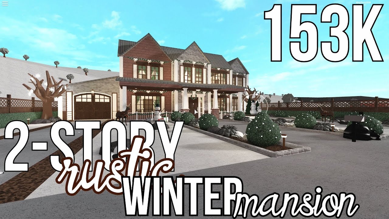 ROBLOX | Bloxburg: 2-Story Rustic Winter Mansion 153k - YouTube