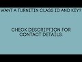 Turnitin Class id & Enrollment Key 2024 - No Repository - P02