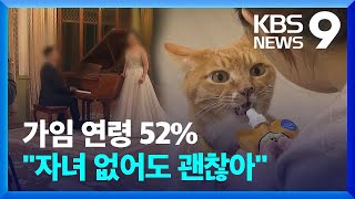 가임 연령대 52% “자녀 없어도 된다”…여성, 청년일수록 부정적 [9시 뉴스] / KBS  2024.12.20.