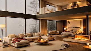 Relaxing Jazz Instrumental Music \u0026 Cozy Winter Apartment Ambience ⛄ Warm Jazz Music to Study, Work