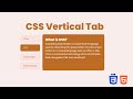 How to Create Vertical Tab using HTML, CSS - Responsive Vertical Tab Design